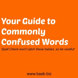 commonly confused words, business writing